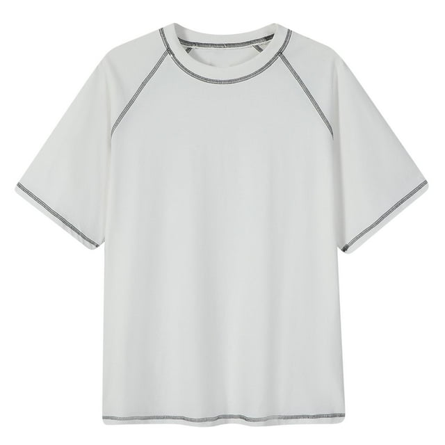 Styesk T Shirts for Man Men's Casual Solid Color Round Neck Collection Loose Fitting Shoulder Sleeves Retro T-shirt