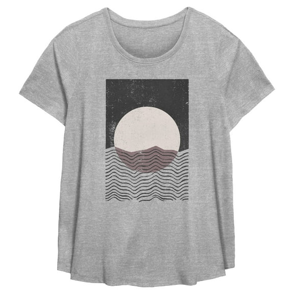 Women's Lost Gods Distressed Abstract Sunset Graphic T-Shirt