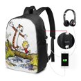 thumbnail image 2 of Calvin And Hobbes Laptop Backpack With Usb Charging Port Travel Backpack Computer Bag 17 Inch School Bookbag For Adult Teen, 2 of 9