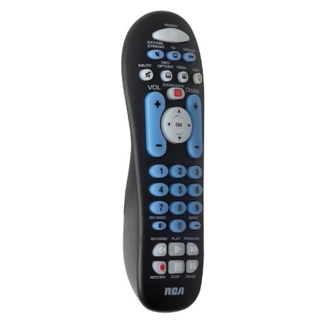 RCA RCR313BE Big Boton Tres dispositivos Remoto universal, negro