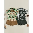 thumbnail image 3 of BemeyourBBs Toddler Baby Boy Hunting Clothes Summer Camouflage Outfit Camo Short Sleeve Butt Down Bowtie Shirts and Pockets Shorts 2 Piece Set, 3 of 8