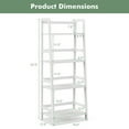 thumbnail image 4 of Giantex 4-Tier Bamboo Ladder Shelf, Wodden Bookshelf w/Fence Protection, Multifunctional Freestanding Plant Flower Display Stand, 4 of 8