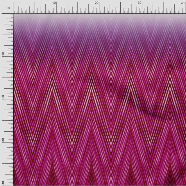 oneOone Tissu Popeline de Coton Imprimé Chevron pour Couture BTY 42 Pouces de Large