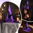 thumbnail image 6 of Rose Witch Hat for Women, Halloween Mesh Witch Hat with Roses, Foldable Costume Accessory for Masquerade, Carnival, Cosplay, Party Dress Up and Holiday Decoration, 6 of 7