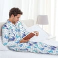 thumbnail image 6 of Salouo Rabbit2 Print Button-Front Long Sleeve Pajama Set for Men, Soft 2Pjs Men's Long Sleeve Sleepwear-Small, 6 of 7