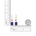 thumbnail image 2 of Gem Stone King 13.04 Ct Emerald Cut Blue Lapis Red Garnet 18K Rose Gold Plated Silver Earrings, 2 of 4