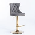 thumbnail image 3 of Dining Chairs A&A Furniture,Golden Swivel Velvet Barstools Adjusatble Seat Height from 25-33 Inch, Modern Upholstered Bar Stools with Backs Comfortable Tufted for Home Pub and Kitchen Island（Gray,Set, 3 of 17