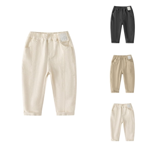 Boys Pants Boys Stretch Denim Pants for Kids With Elastic Waist Comfortable Casual Loose Fit Jeans for Daily Outdoor School and Play Wear
