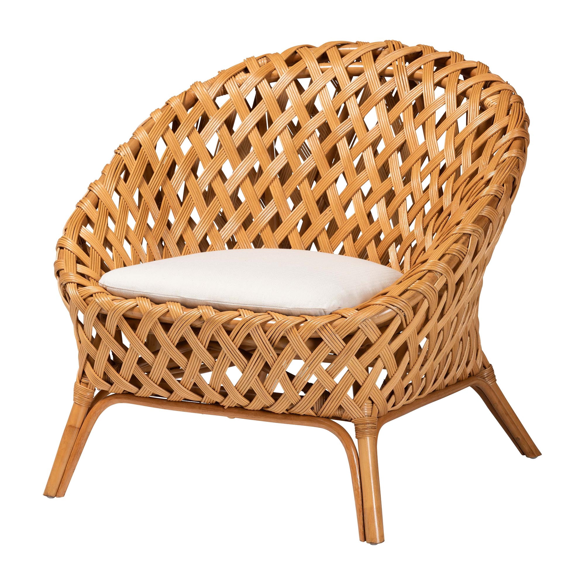bali & pari Robista Boho Accent Chair, Light Honey