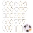 thumbnail image 1 of 120PCS Ear Wires Geometry Fashion Bezel Pendants with 30PCS Earring Pendants, 1 of 10