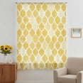 thumbnail image 3 of Yellow Geometric Sheer Curtains 45 Inches Long, Morocco Modern Abstract Plaid Art Light Filering Curtains, Breathable Simi Curtain Privacy Drapes for Kitchen Bathroom Small Window Treatment, 3 of 9