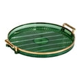 thumbnail image 5 of Round Serving Tray Decorative Tray Plate Dessert Tray Food Tray Cosmetic Perfume Green, 5 of 7