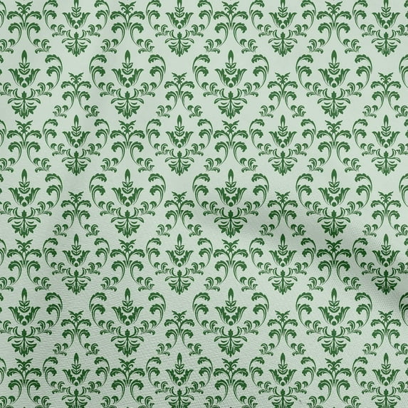 oneOone Cotton Jersey Light Green Fabric Damask Fabric For Sewing Printed Craft Fabric By The Yard 58 Inch Wide