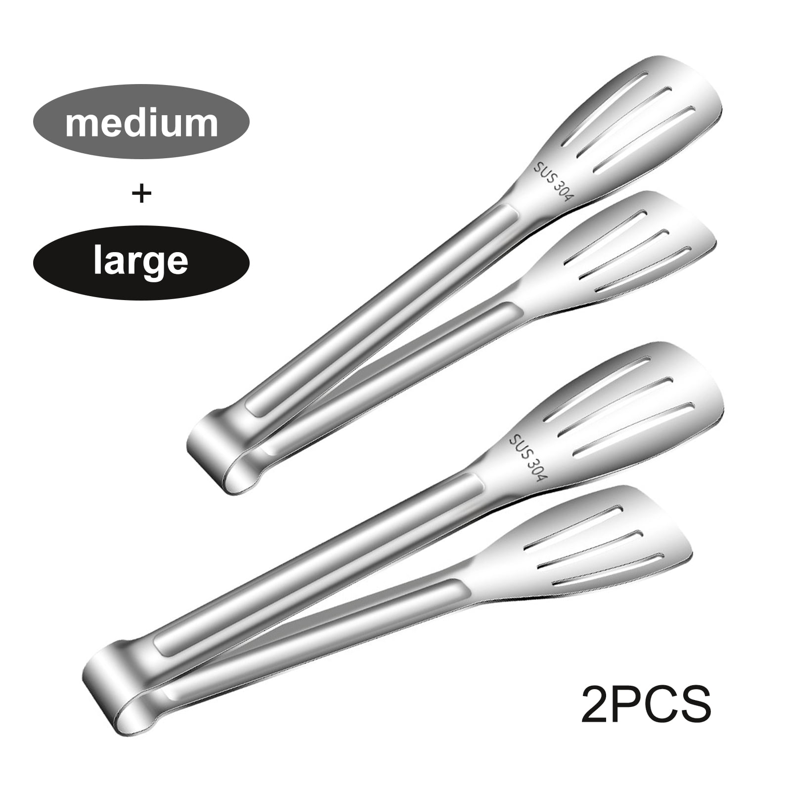 Runwin 2pcs Cooking Tongs for Kitchen Grilling Tongs Food Tongs