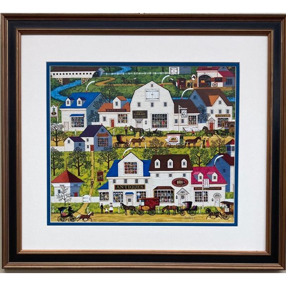 Charles Wysocki "Shops and Buggies" Newly FRAMED Art Americana Rural Generic