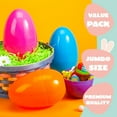 thumbnail image 5 of Joyfy 12 Pcs 6 inches Large Easter Eggs, Plastic Colorful Jumbo Easter Eggs, Empty Fillable for Easter Egg Hunt,Basket Stuffers Fillers, Filling Treats Party Favor Classroom Prize Supplies, 5 of 10