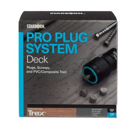 

Pro Plug System for PVC Plugs and Stainless Steel Screws for Trex Island Mist Decking 375 Plugs for 100 sq ft 350 Stainless Steel Screws