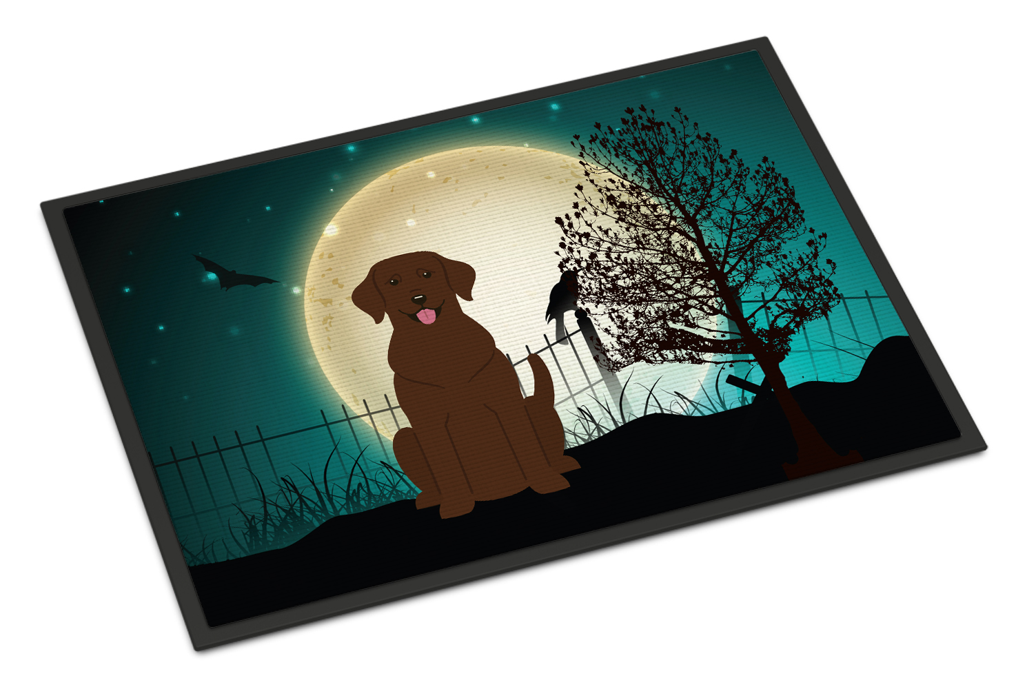 Halloween Scary Chocolate Labrador Door Mat