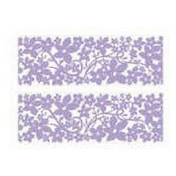 Purple Flower Edible Photo Image Cake Border Decoration