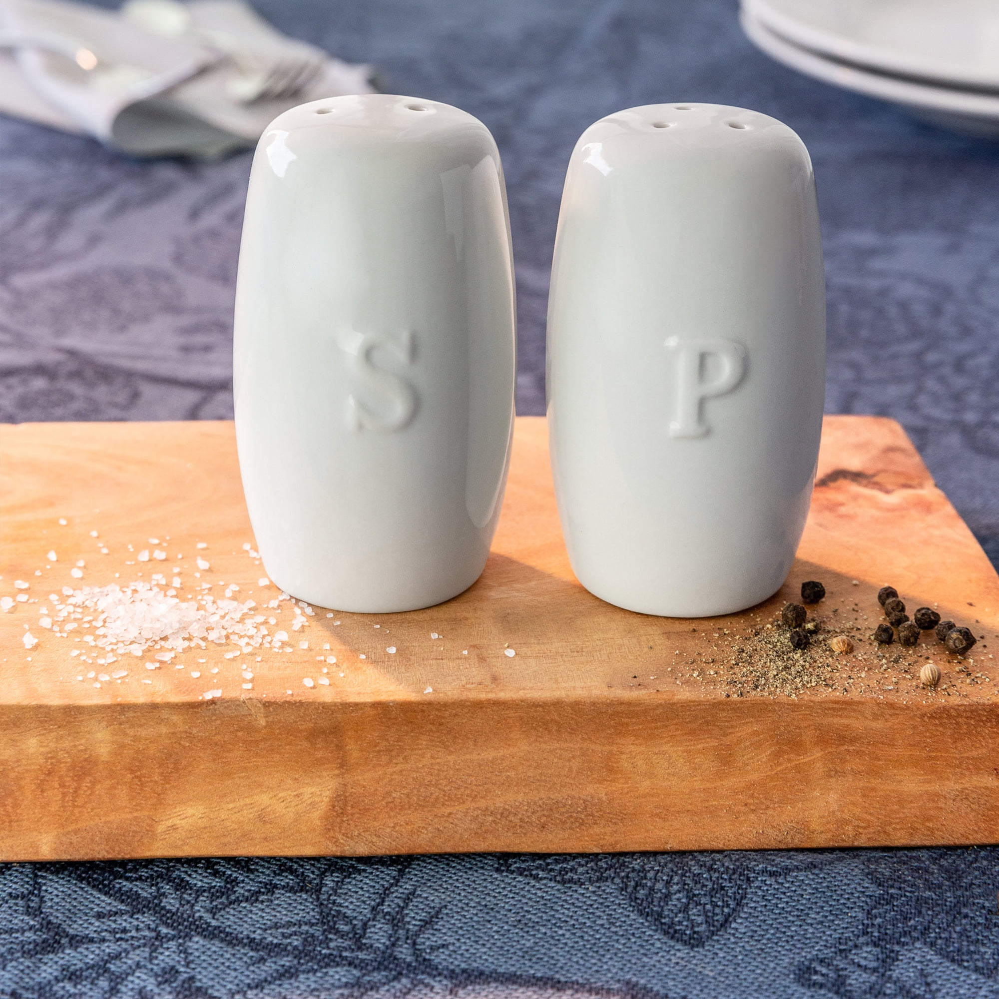 Better Homes & Gardens Porcelain Embossed Salt & Pepper Shaker Set