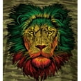 thumbnail image 5 of Mens Rasta Colors Lion Rastafarian Moisture-Wicking Camo Tee Shirt, XL True Royal Blue, 5 of 5