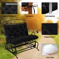 thumbnail image 3 of Outdoor Swing Cushions, Garden Bench Cushions with Backrest and Ties Non-Slip Bench Pads 2-3 Seater Washable Swing Replacement Cushions for Garden Patio Porch loveseat Pad (Black 60 * 40 in), 3 of 6