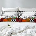 thumbnail image 3 of Erosebridal Housse de Couette Citrouille Colorée Simple, Housse de Couette Plante Branches Simple, Déco Récolte, Réversible 2 Pcs(Sans Couette), 3 of 7