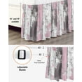 thumbnail image 3 of Abstract Rustic Wooden Bed Skirt Queen Size 16" Drop Ombre Pink Gray White Ruffled Wrap Around Bed Skirts Adjustable Elastic Bedskirt Dust Ruffle for Queen Size Bed, 3 of 7