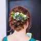 thumbnail image 4 of Paquete de 4 peinetas laterales de metal plateado con flores artificiales de rosas, pinzas para el pelo, tocado decorativo para boda, moño, accesorios para el cabello para mujer, 4 of 4