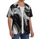thumbnail image 2 of Fotbe Fluid Black White Paint Swirls Camisa Estampada de Manga Corta para Hombre, Casual de Verano, Estilo Playero, Sin Arrugas-Large, 2 of 5