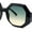 Black - Green Yellow, variant on Womens Octagonal Retro Beveled Thick Rim Chic Mod Sunglasses Black - Green Yellow