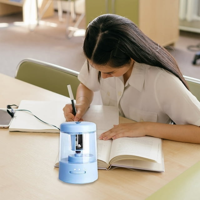 HLONKElectric Pencil Sharpener with USB and Battery Charging - Automatic Efficient and Versatile for All Pencil Types Blue
