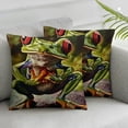 thumbnail image 3 of BANET  Frogs Throw Pillow Covers Funny Kids Cartoon Animal Square Pillow Cases Set of 2 for Decorative Cushion Bed Couch Sofa Green  20x20in, 3 of 7