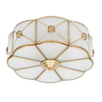 Miumaeov E27 Modern Creative Glass Ceiling Lamp with 3-Lights LED Flush Mount Copper Corridor Light Bedroom Decoration Light Flowers Shape Art Light