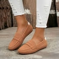 thumbnail image 2 of Canvas Loafers for Women Wide Width Comfortable Slip on Work Flats Lightweight Dressy Casual Walking Shoes Brown Size 7, 2 of 3