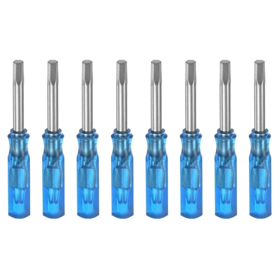 Uxcell 8Pcs Hex Screwdriver H2.5 Magnetic Carbon Steel Hexagonal Head Screw Driver for Repairs, Blue