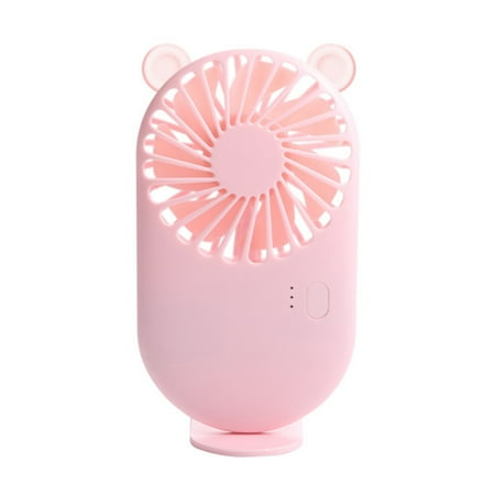 

USB Rechargeable Cooling Fan Handhold Silence Fan Portable Mini Fan for Home Office School (Pink)