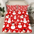 thumbnail image 2 of Manfei Lovely Snowmen Bed Sheets,Merry Christmas Tree King Sheets,Happy New Year Sheet Set For Child,Super Cozy Room Decor,4-Piece, 2 of 7