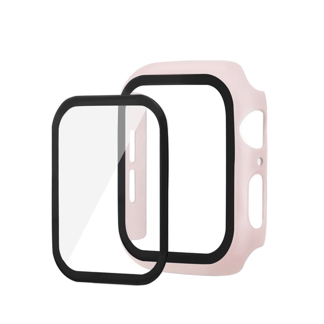 YSTINNG Étui Rigide en PC, Lot de 2, avec Protecteur d'Écran en Verre Trempé pour Apple Watch Series 8/7, Ultra Mince, Résistant aux Rayures, A311-001