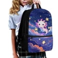 thumbnail image 3 of Pzuqiu Galaxy Axolotl School Backpack for Kids Girls, 17 Inch Backpack for Kids Girls Age 6-8,Lightweight School Bag for Preschool,Primary,Kindergarten,Back to School Gifts, 3 of 6