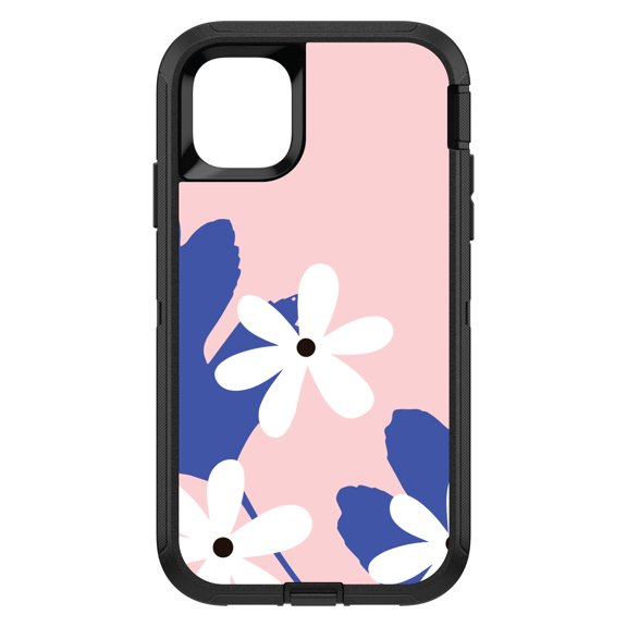 DistinctInk Custom SKIN / DECAL compatible with OtterBox Defender for iPhone 11 Pro (5.8" Screen) - Summer Vibes Bold Flower Pink White Blue