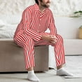 thumbnail image 7 of Balery Red And White Stripes Pattern Pajama Sets for Men Long Sleeve 2 Piece Sleepwear Loungewear Sets Soft PJ's with Pockets Long Sleeve Comfy Pj Sets-XX-Large, 7 of 7