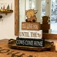 thumbnail image 4 of Farmhouse Cow Tiered Tray Ornament - Style Tabletop Centerpiece For Holiday Desk Shelf Mantle Display (B), 4 of 6