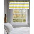 thumbnail image 3 of Valances for Windows Yellow Grey White Striped Rod Pocket Cafe Window Treatments Valance Curtains for Kitchen Bathroom Laundry Basement Windows 60"x18", 3 of 9
