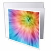 3dRose Colorful Starburst Tie Dye - vibrant colors burst out of this attractive tie dye design, Greeting Cards, 6 x 6 inches, set of 12