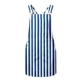 thumbnail image 3 of Bainana Kids Girls Sleeveless Striped Printed Overalls Dress With Pocket Casual Breathable Child Suspender Dress For Beach Vacation Size 10-11 Years Blue, 3 of 7