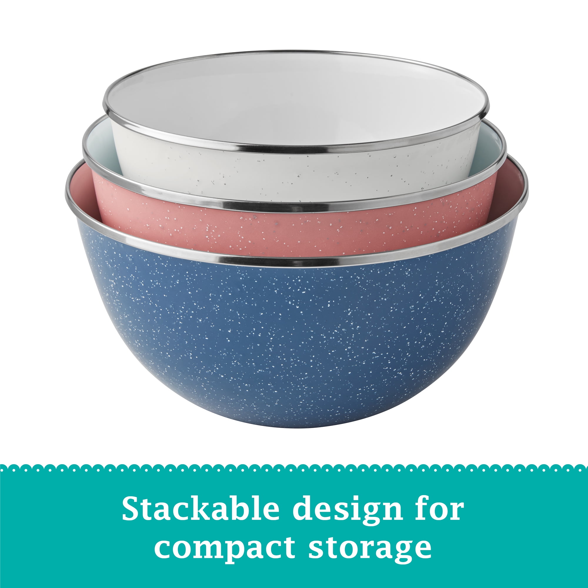 The Pioneer Woman 6-Piece Enamel on Steel Mixing Bowls with Lids