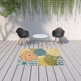 thumbnail image 5 of 5' X 7' Turquoise Floral Non Skid Indoor Outdoor Area Rug, 5 of 5