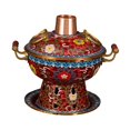 thumbnail image 2 of Siruishop Shabu Shabu Hot Pot Sturdy Stockpot Family Gathering Home Use Pot red, 2 of 8