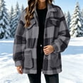 thumbnail image 5 of Xdegoge Women's Flannel Plaid Shirts Button Down Fuzzy Fleece Shacket Jacket Fall Winter Thick Warm Outerwear with Chest Pockets, 5 of 9